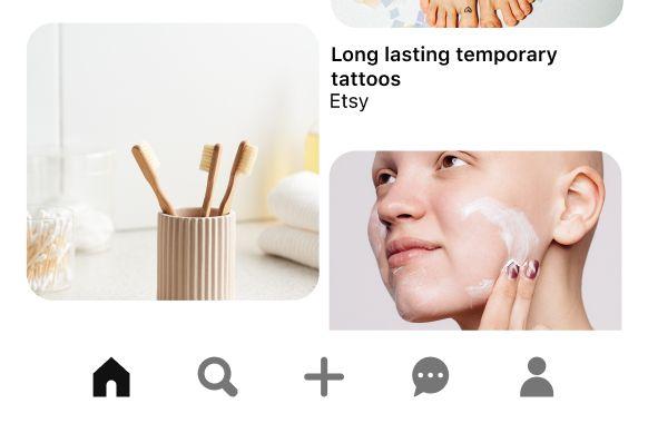 The Pinterest homepage footer with several 24 pixel icons.