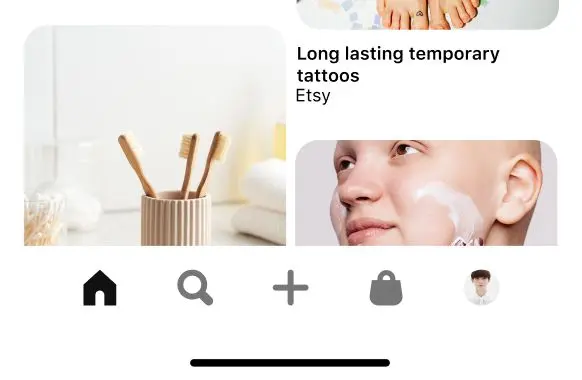 The Pinterest homepage footer with several 24 pixel icons.