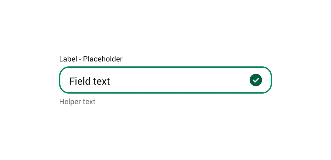 A text field that was successfully submitted. The success text reads, that username is available.